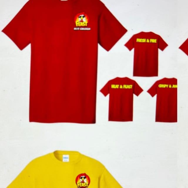 Red shirts.