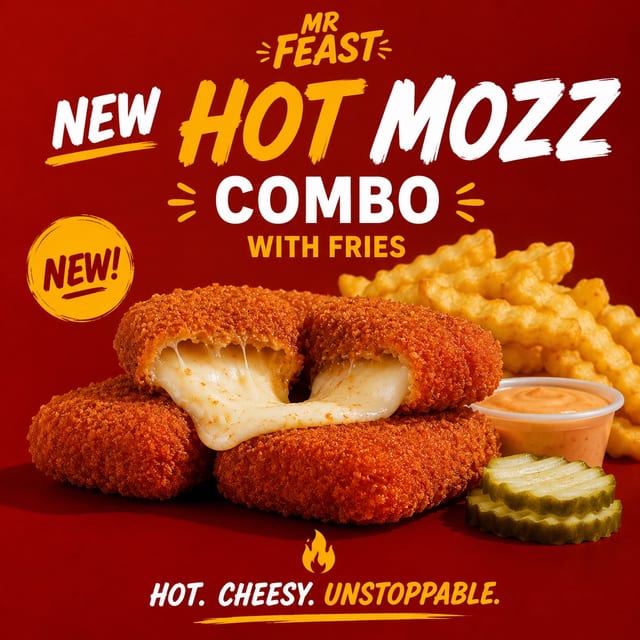 Mr Feast Hot Mozz 3 Piece Meal.