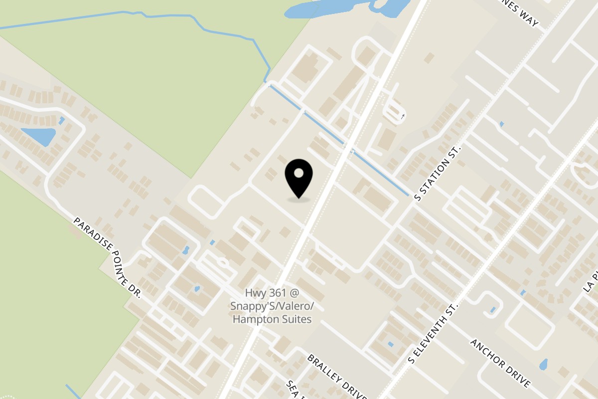 Map showing the location of Mr Feast Hot Chicken port aransas 78 - Mr Feast Hot Chicken on 1960 tx-361 in Port Aransas